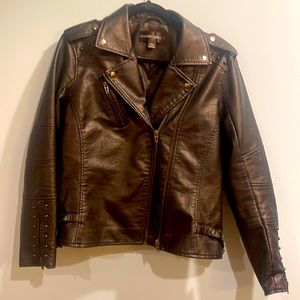Colleen Lopez Effortlessly Edgy Faux Leather Moto Jacket